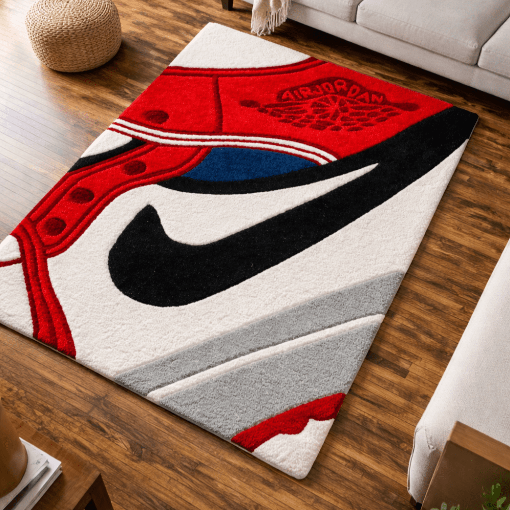 Shoe Patch Rug – Trendy Sneaker Style Floor Carpet