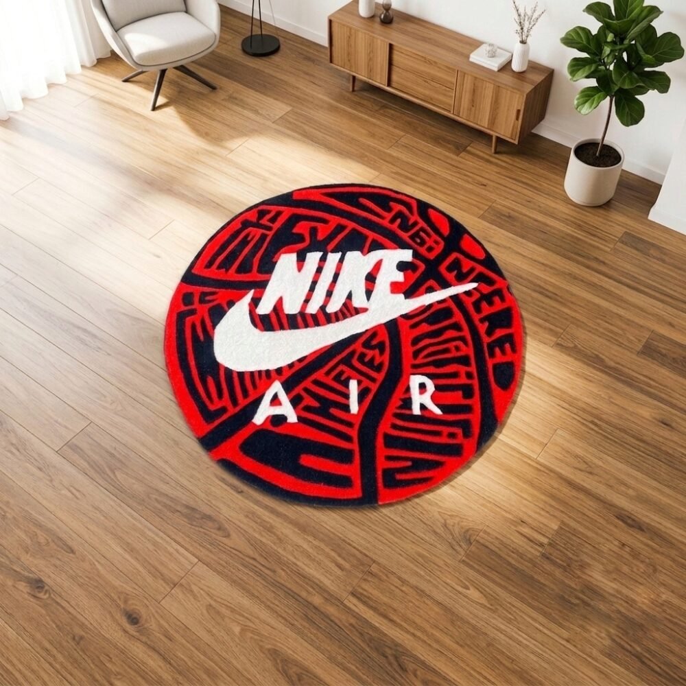 Black Red Sneaker Rug